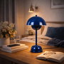 Opviq Lámpara de Mesa de Cuerpo Metálico Azul
